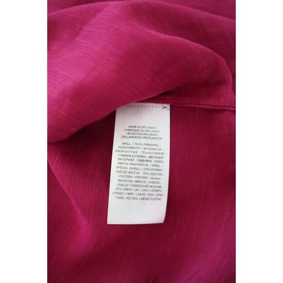 Lauren Ralph Lauren Women's Sz Large Fuchsia Berry Satin Shantung L/S Shirt - Picture 6 of 9